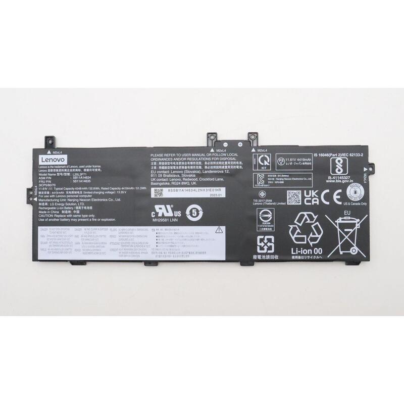 Battery Internal, 3c, 52.8wh, - Liion, Lgc - Warranty: 3m