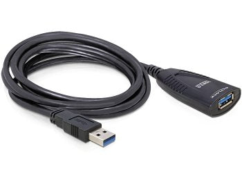 Delock Cable Usb 3.0 Alargo Activo 5 M Negro