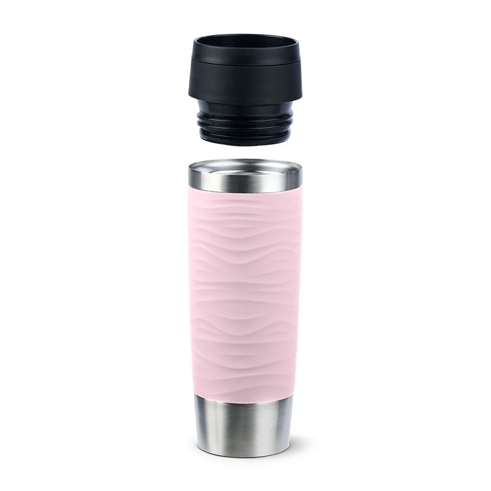 Taza Térmica Emsa Travel Mug Waves Grande Rosa Claro/Acero Inoxidable, 0,5 Litros N2022700