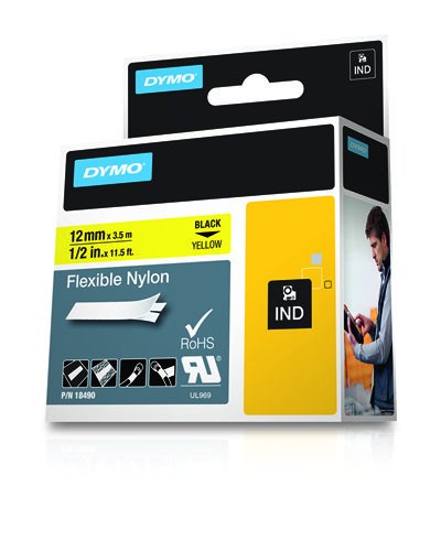 Dymo 12mm Rhino Flexible Nylon Tape Cinta Para Impresora De Etiquetas D1