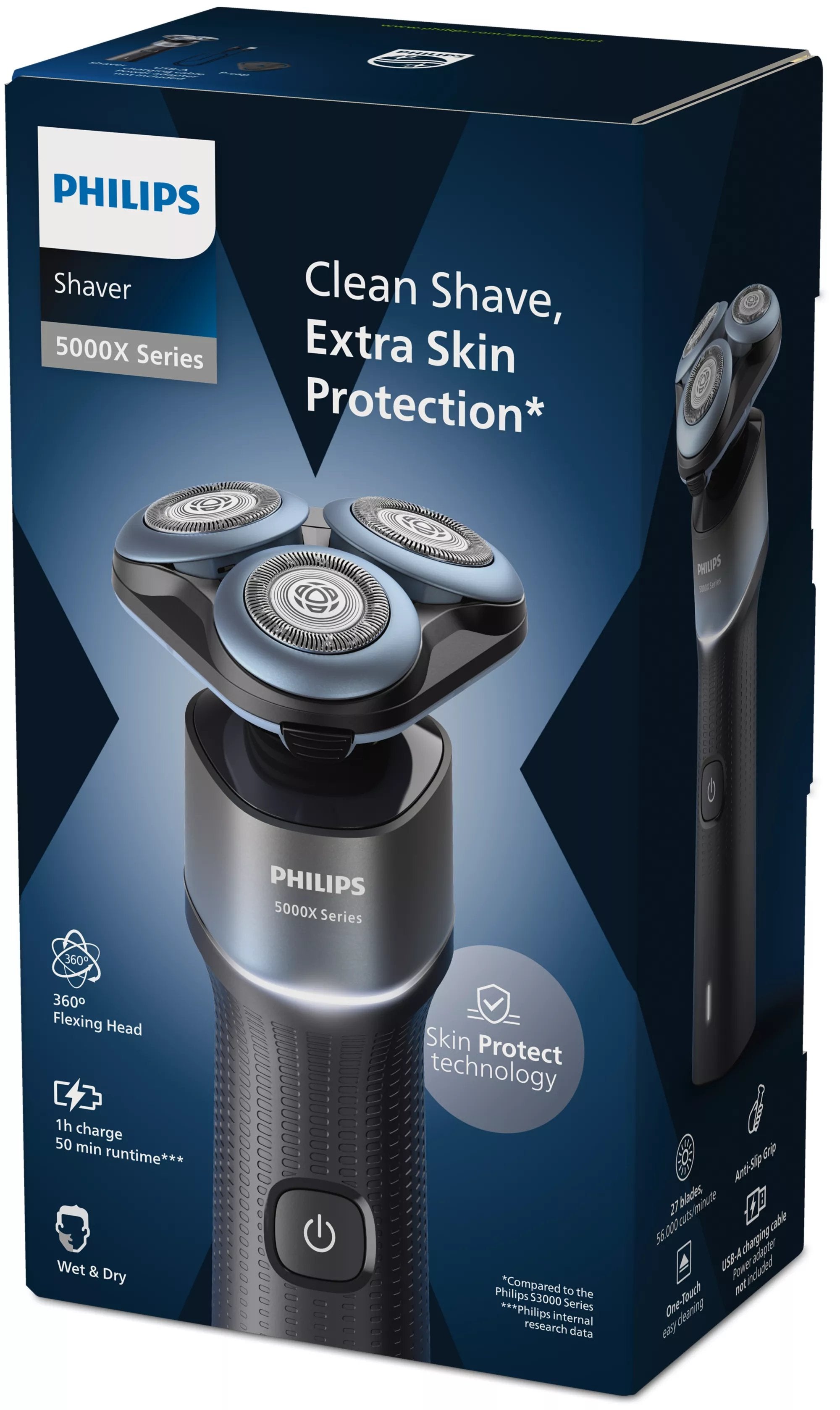 EAN 8720689029148 - Philips X5006/00 afeitadora Máquina de afeitar de rotación Recortadora Azul imagen 2