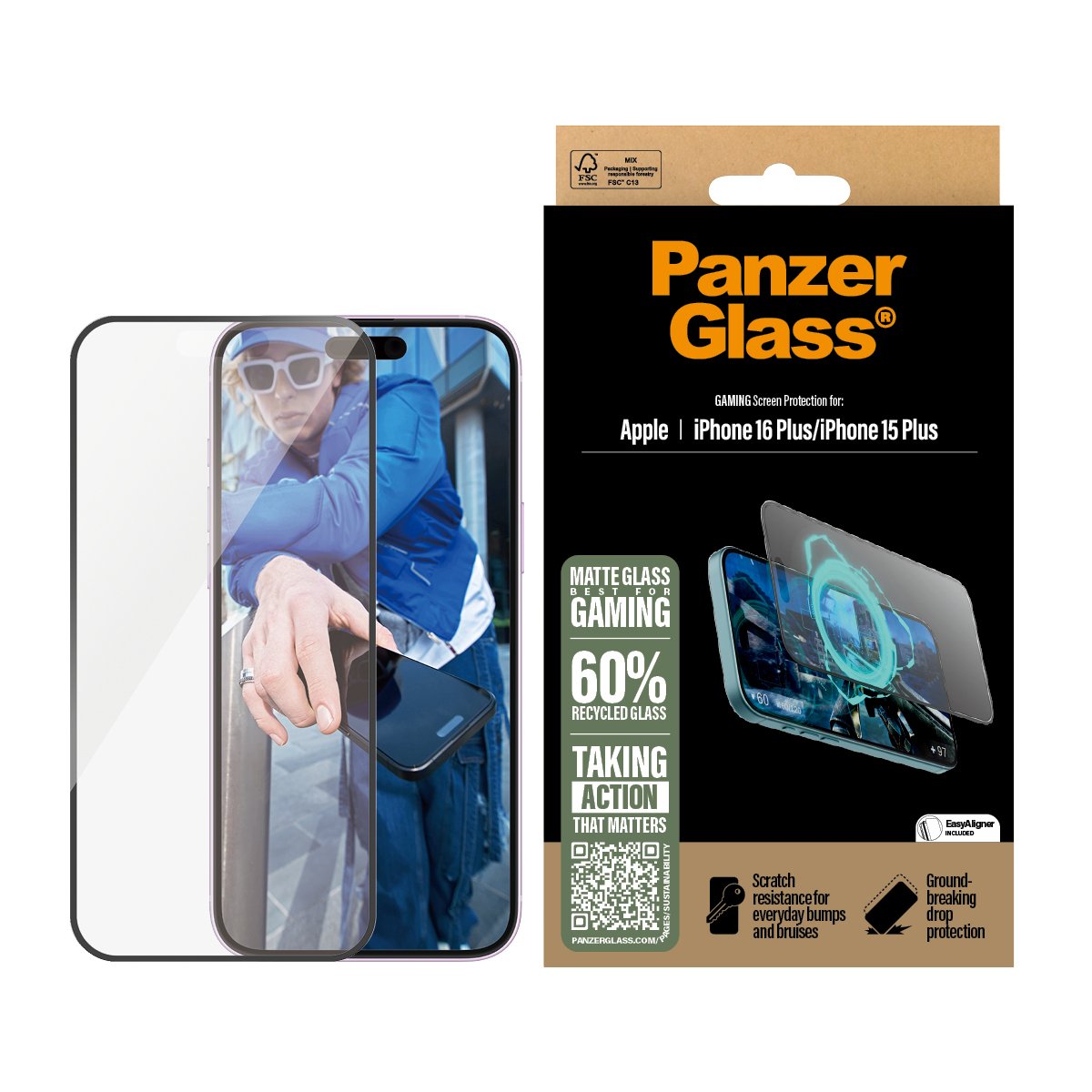 EAN 5715685002359 - PanzerGlass ® Gaming Screen Protector iPhone 16 Plus | 15 Plus | Ultra-Wide Fit Protector de pantalla App imagen 2