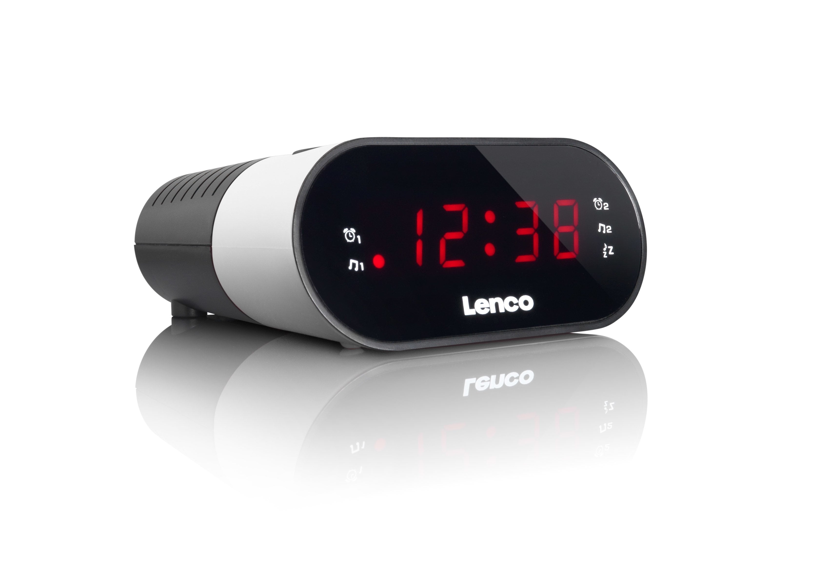 Lenco Cr-07 Radio Reloj Negro, Blanco