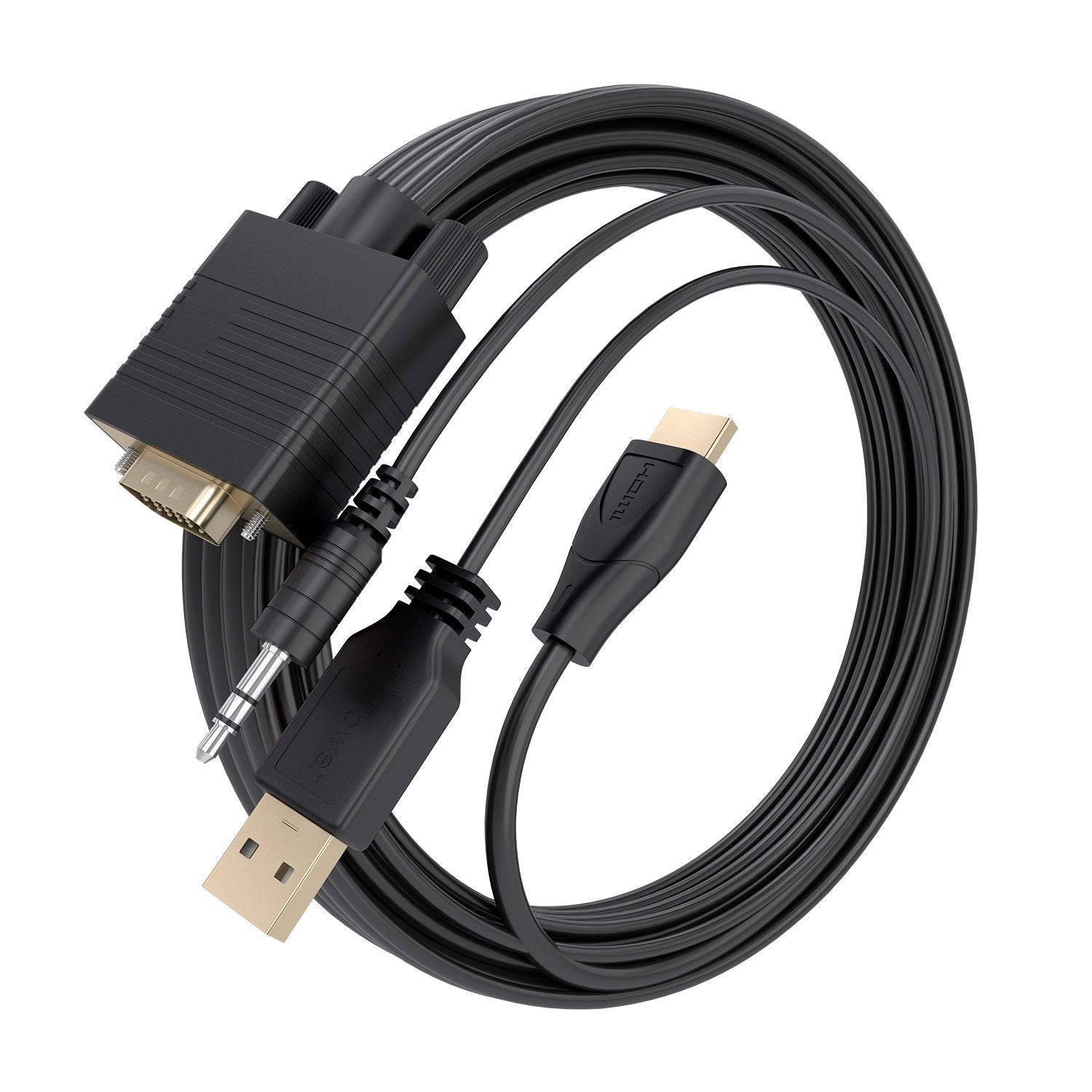 EAN 8435739904763 - AISENS A115-1009 adaptador de cable de vídeo 2 m VGA (D-Sub) + 3.5mm + USB Type-A HDMI tipo A (Estándar) imagen 2
