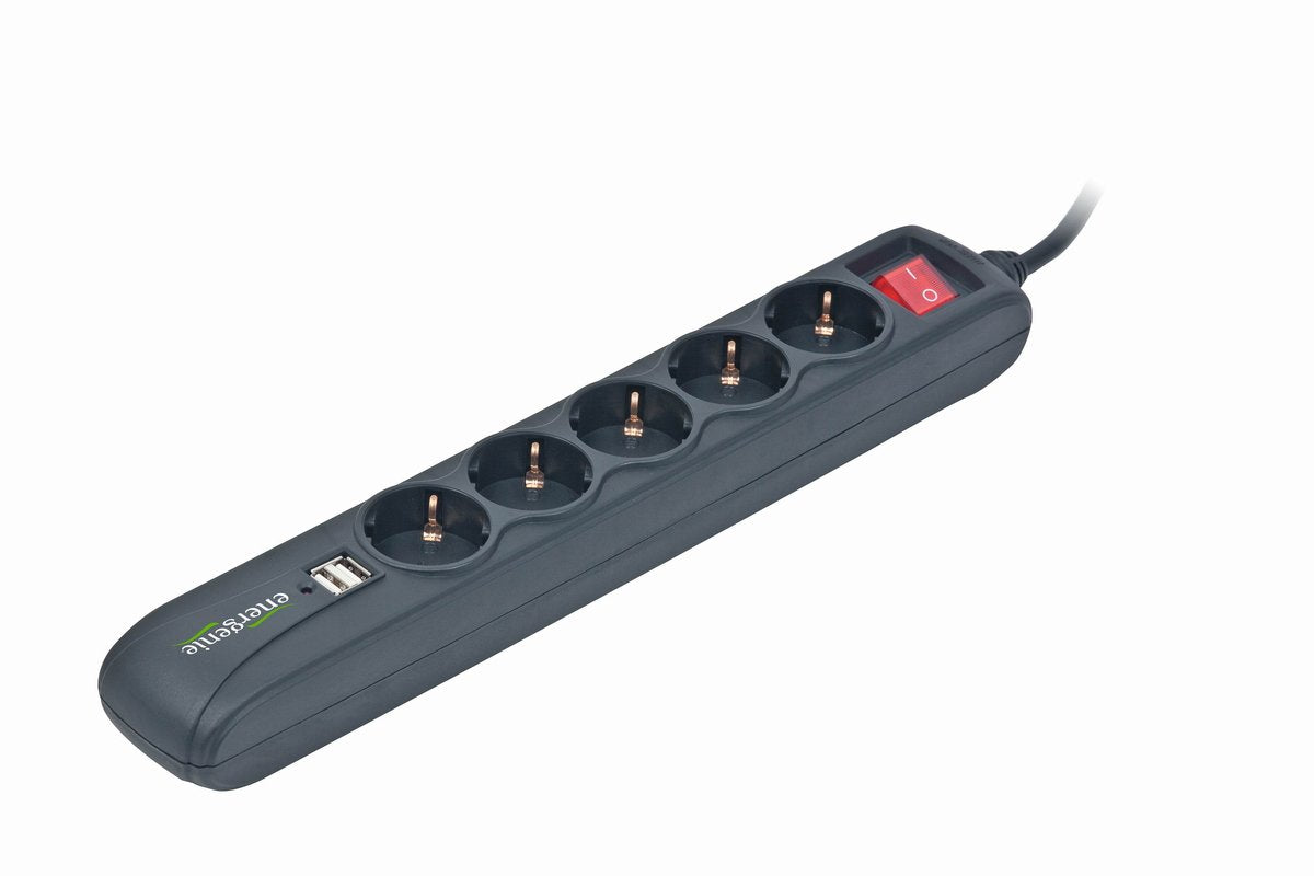 Energenie Spg5-U2-5 Limitador De Tensión 5 Salidas Ac 5 V Negro 1,5 M