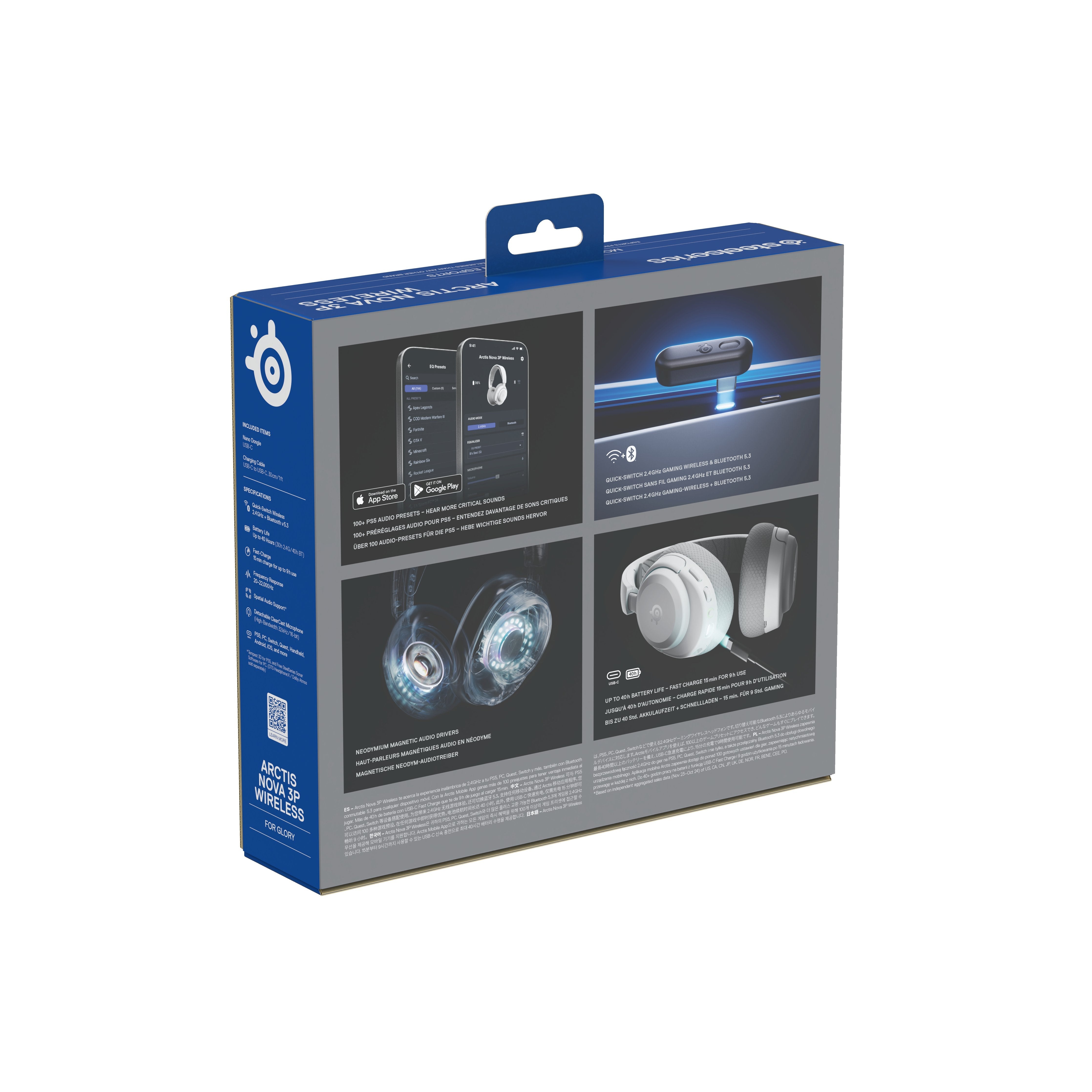 Steelseries Arctis Nova 3p Auriculares Inalámbrico Diadema Música/Uso Diario Bluetooth Blanco