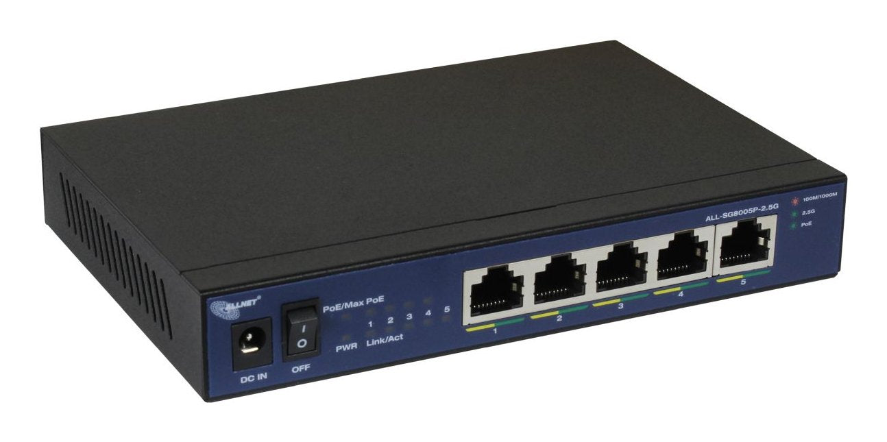 Allnet Switch Unmanaged Layer2 5 Port &Hll 5x 1gbe &Hll Poe Hdget 69w &Hll Ventiladorlos &Hll All-Sg8005p