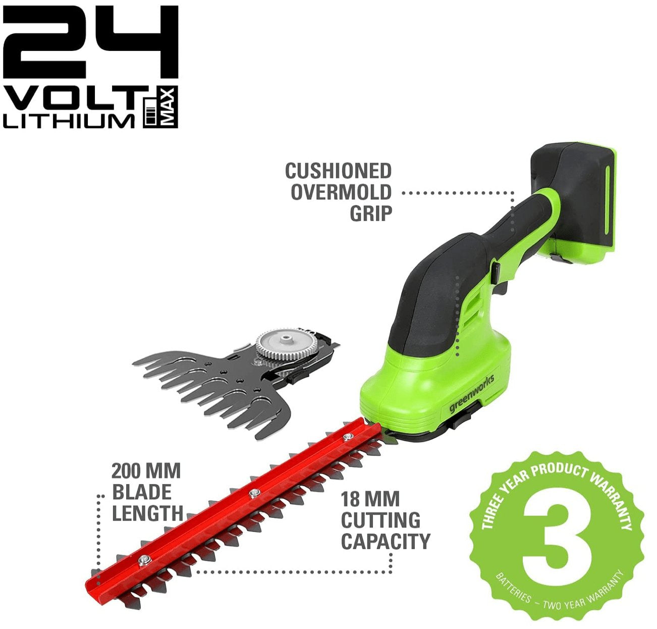 Cortacésped Y Cortasetos 24v 2ah Greenworks G24shtk2 - 1600607va