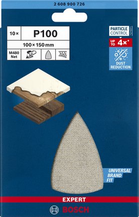 Hoja De Lija Expert Bosch Professional M480 Estructura De Malla 100 X 150 Mm, K100 10 Piezas, Para Lijadora Múltiple 2608900726