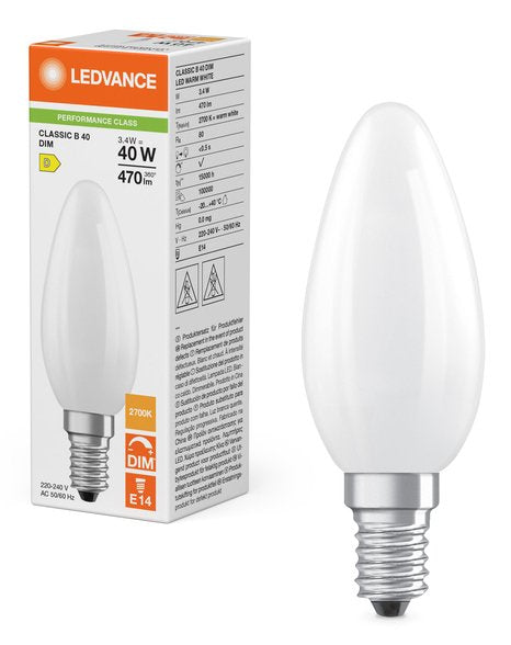 Osram Led Classic B Dim P Lámpara Led Blanco Cálido 2700 K 3,4 W E14 D