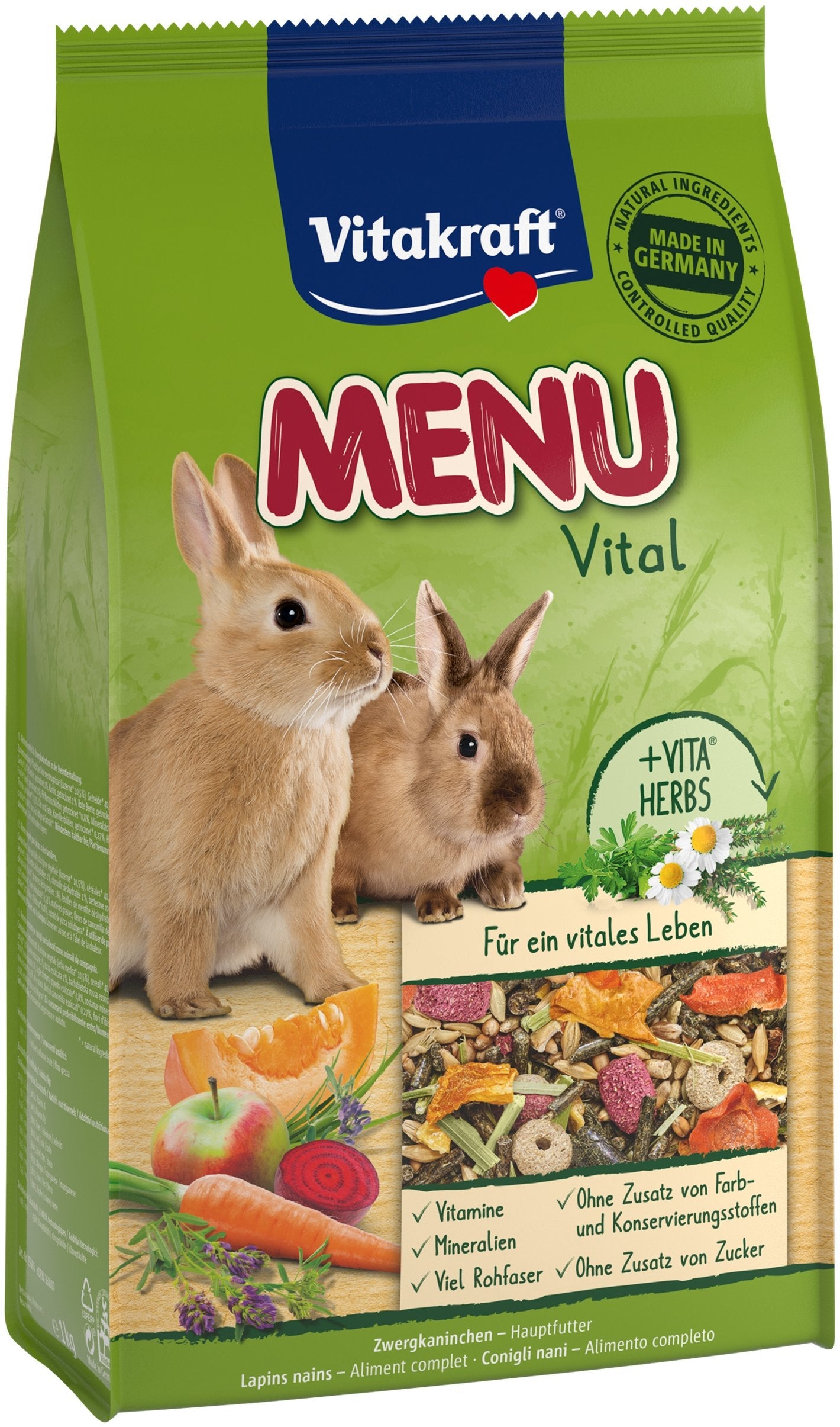 EAN 4008239255426 - Vitakraft 25542 comida para animal de pequeño tamaño Paquete de bolsas de pienso 3 kg Conejo enano imagen 1