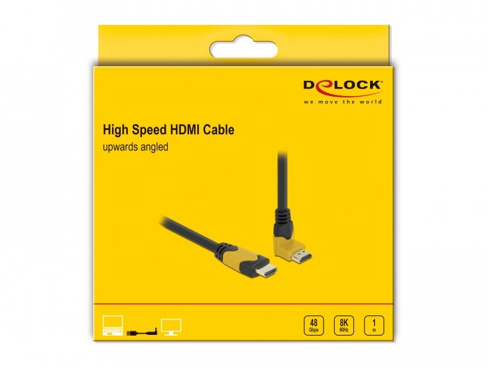 Delock High Speed Hdmi Cable Macho Gerade A Macho 90° Oben Angular 1 M