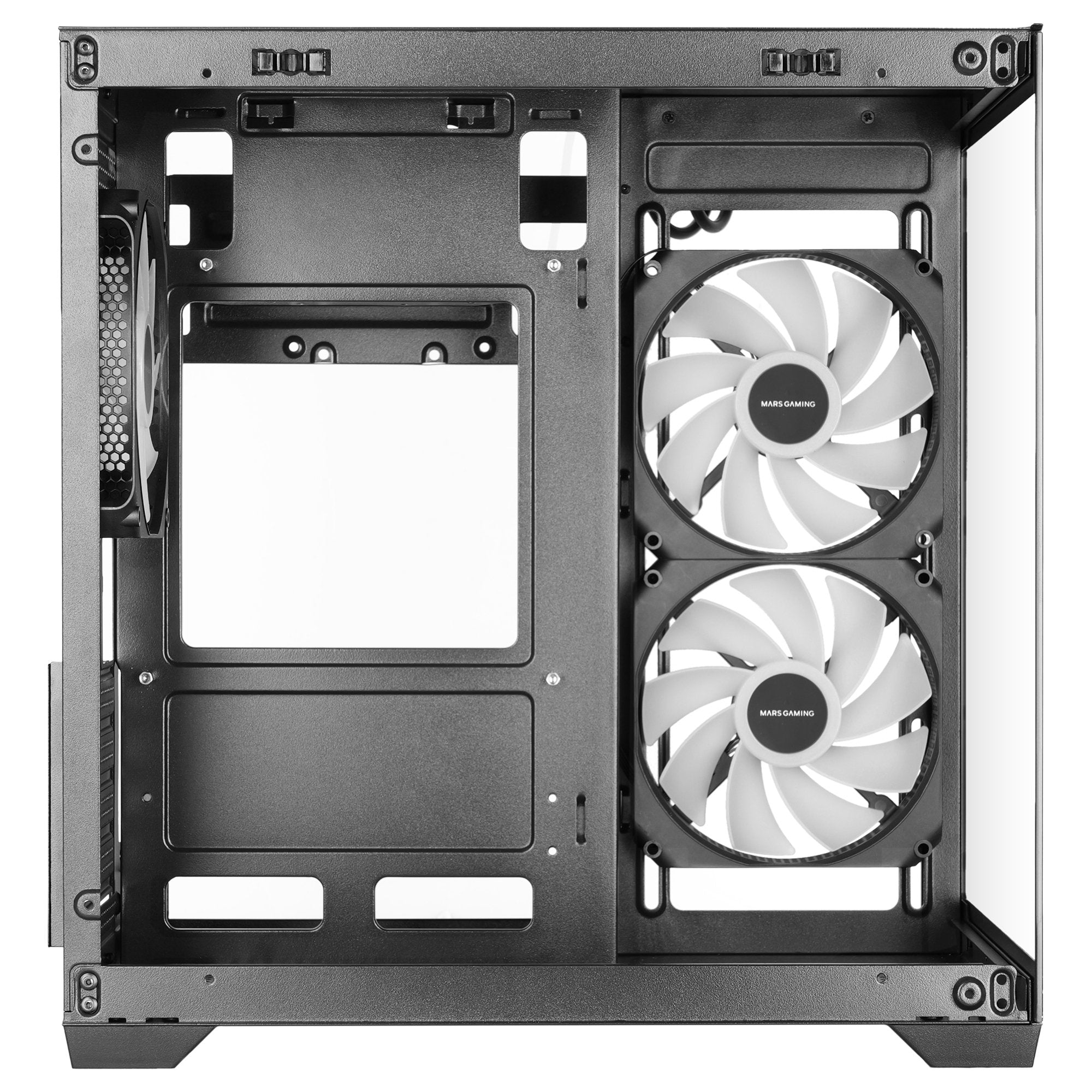Caja Pc Microatx Mars Gaming Mc-View3 Gpu Max 330mm Cristal Templado Panoramico Argb Usb-C Negra