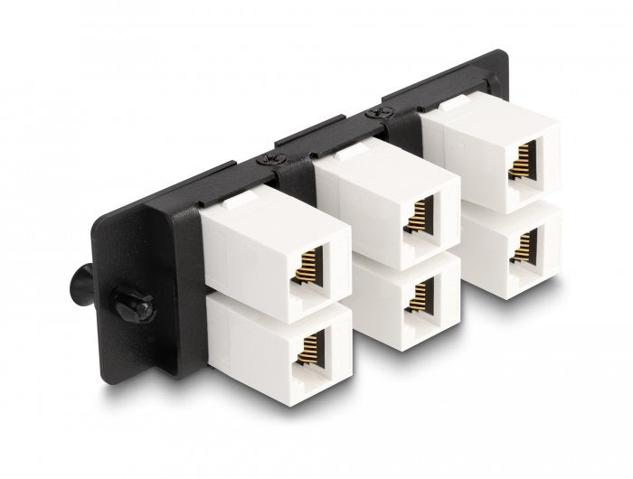 Delock Keystone Adapter Panel 6 Port Schwarz