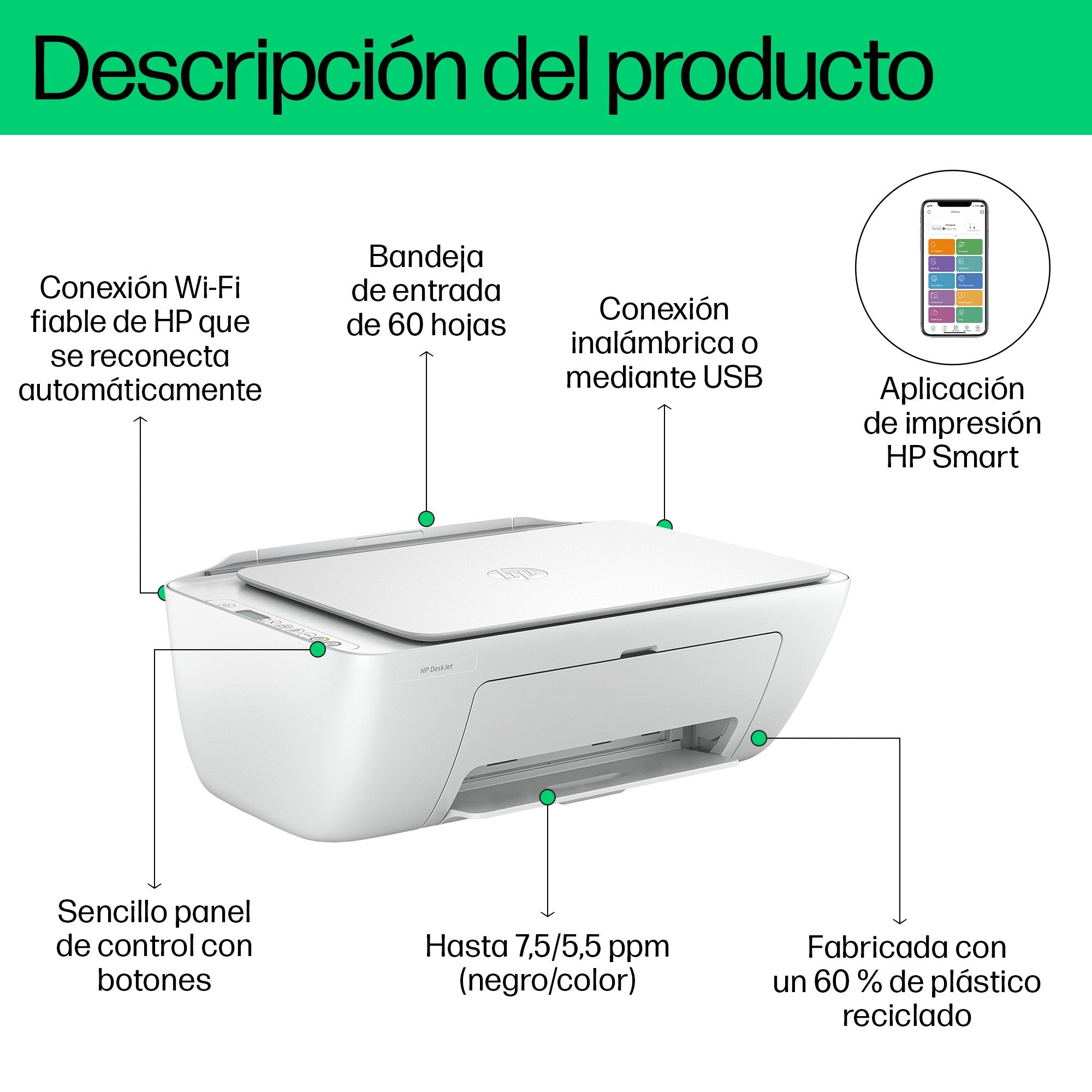EAN 0196337820050 - HP DeskJet 2810e All-in-One Printer Inyección de tinta térmica A4 4800 x 1200 DPI 7,5 ppm Wifi imagen 6