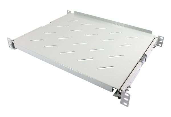 Allnet 19\"Zbh. Fachboden Ausziehbar, Para 1200mm Schrank Tiefe, Lichtgris, T950-1050mm,