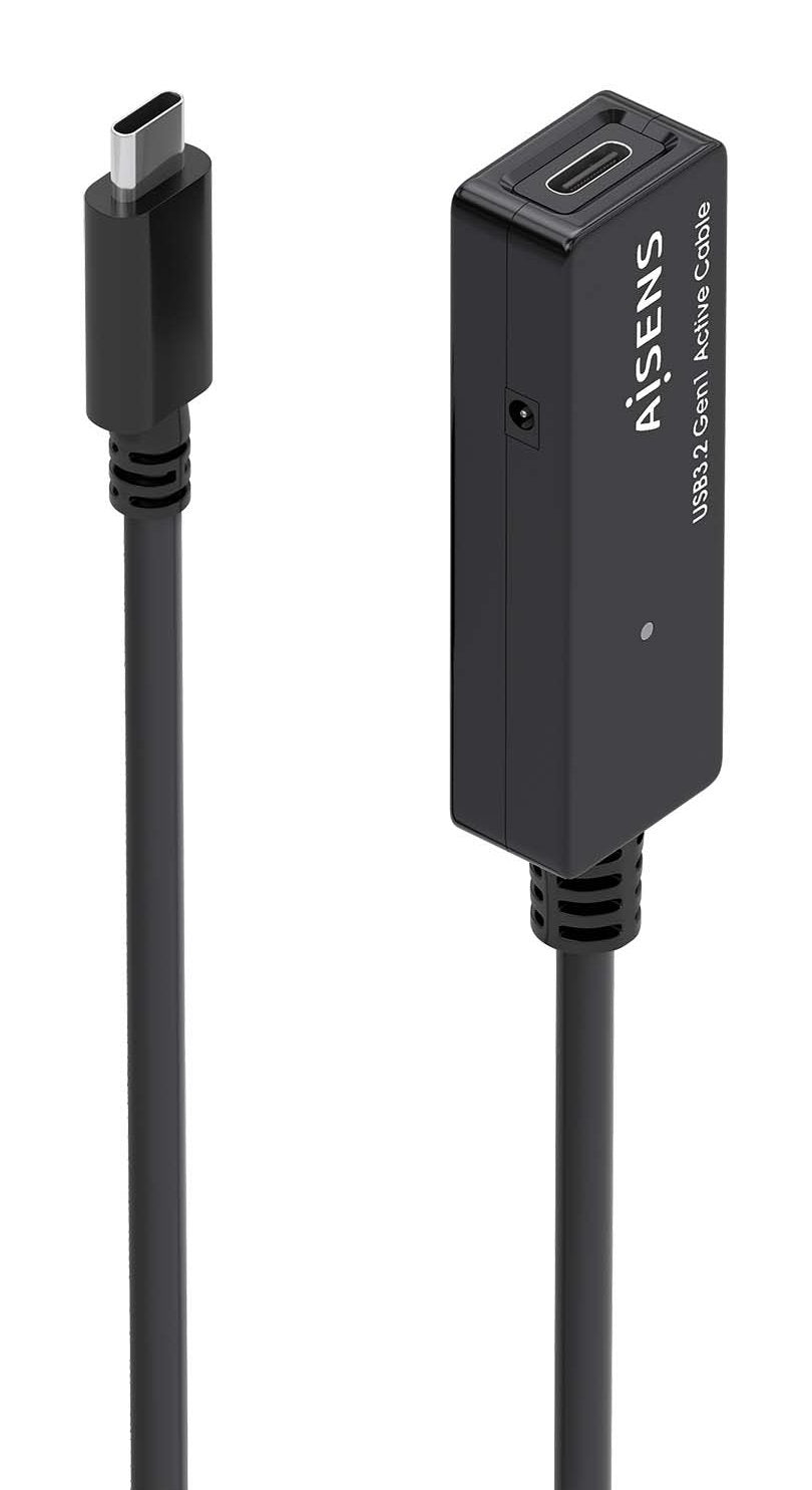 Aisens Cable Usb 3.2 Gen1x1 Prolongador Con Amplificador, Usb-C/M-Usb-C/H, Negro, 10m