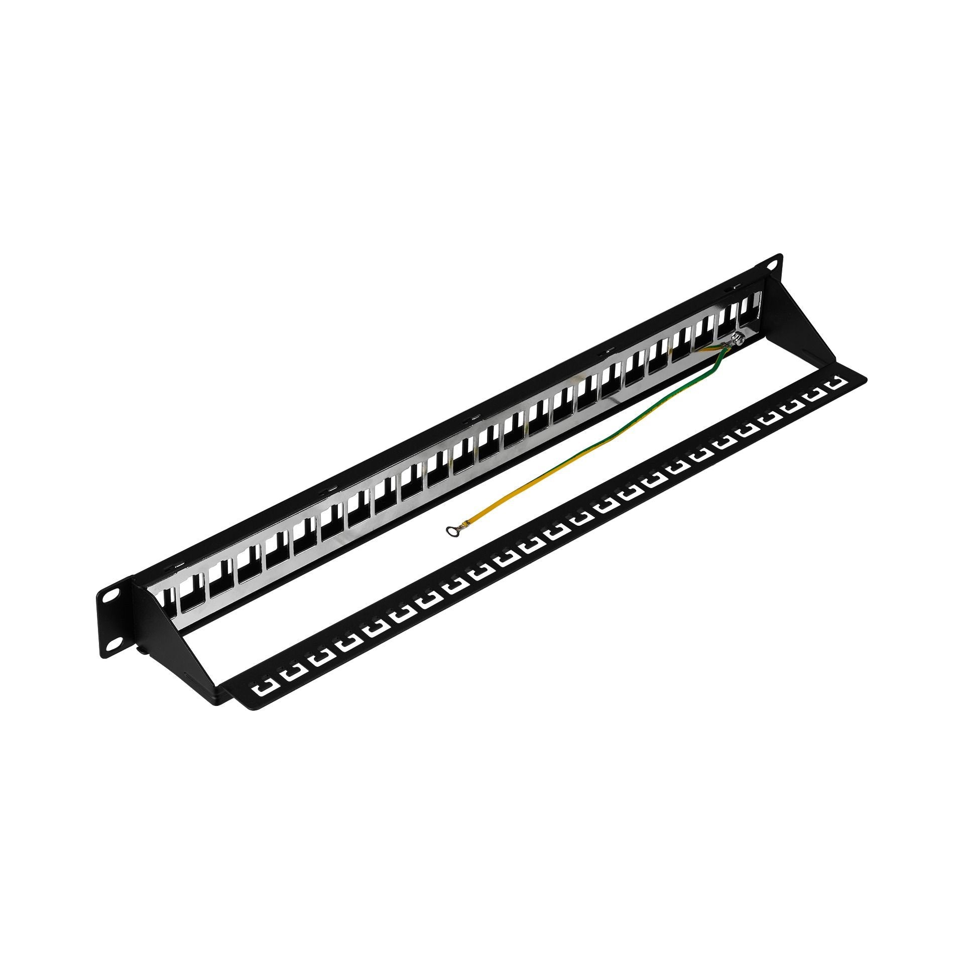 Verteilerfeld 19" 1he, 24-Port, Metall, Schwarz Ral9005