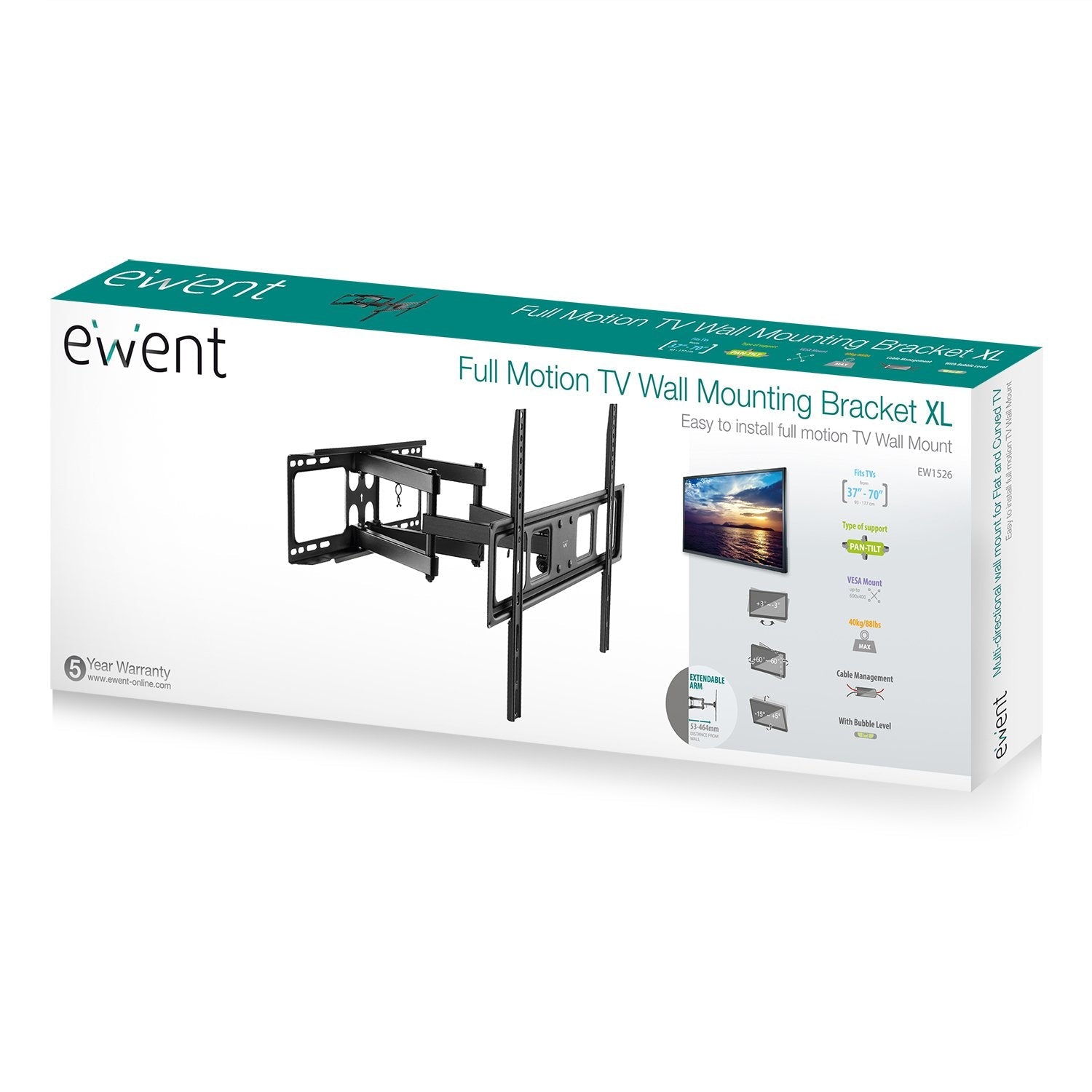 Ewent Ew1526 Soporte Tv Mutidirec Y Curvos 37-70"