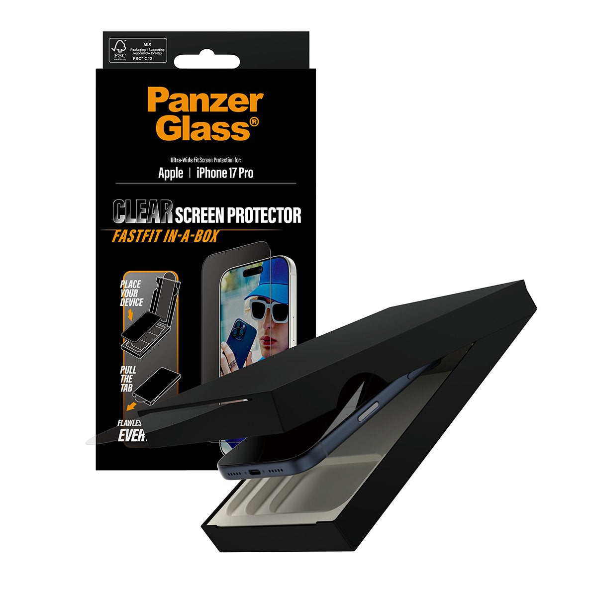 Panzerglass Ip 17 Pro Uwf Fastfit With Black Frame