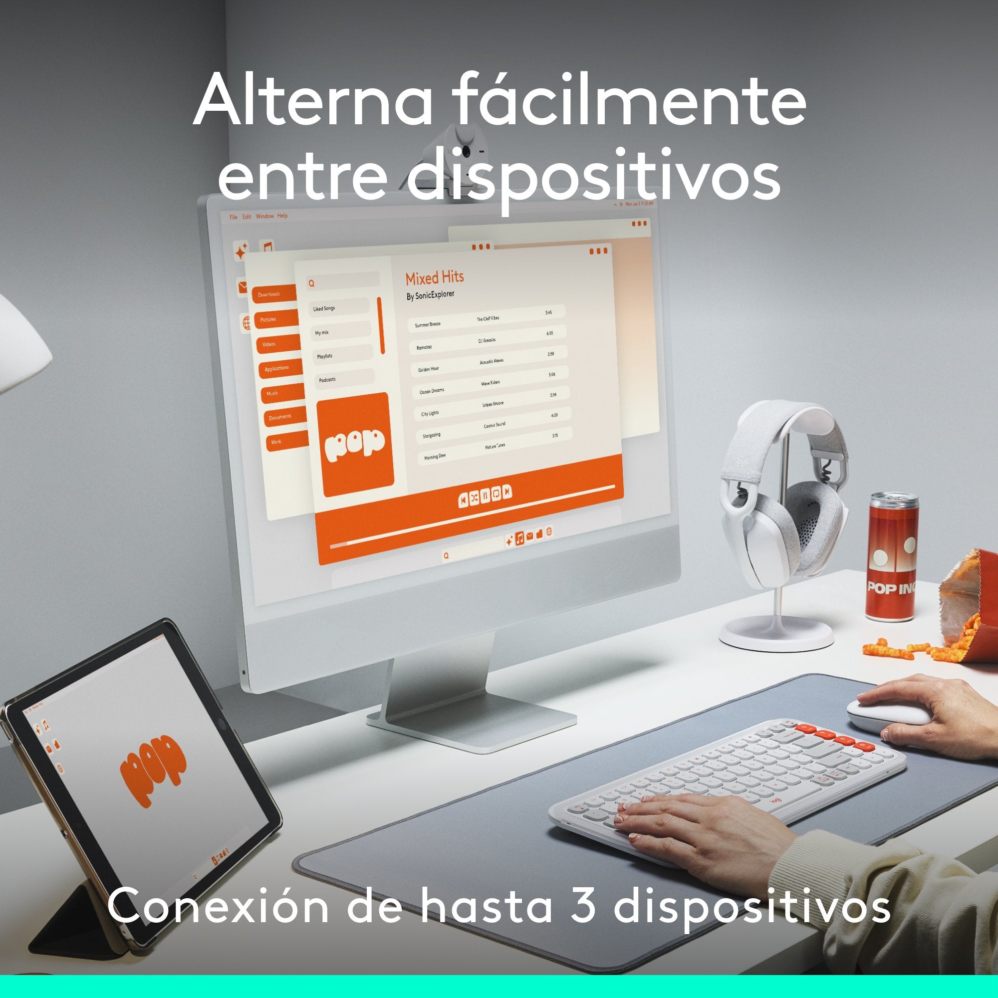 Teclado Español + Ratón Logitech Pop Icon Combo, Bluetooth - Rosa