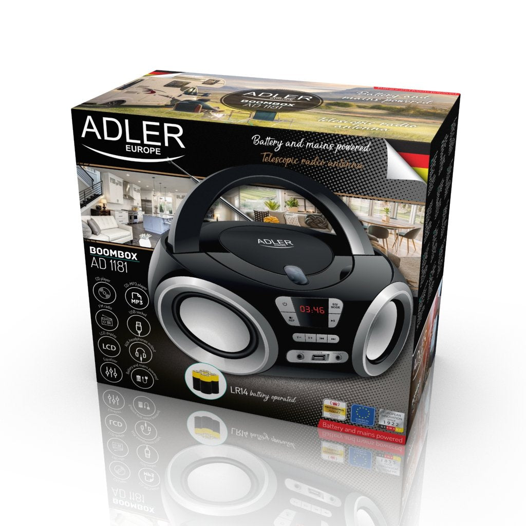 EAN 5902934838580 - Adler AD 1181 reproductor de CD Reproductor de CD portátil Negro, Plata imagen 10