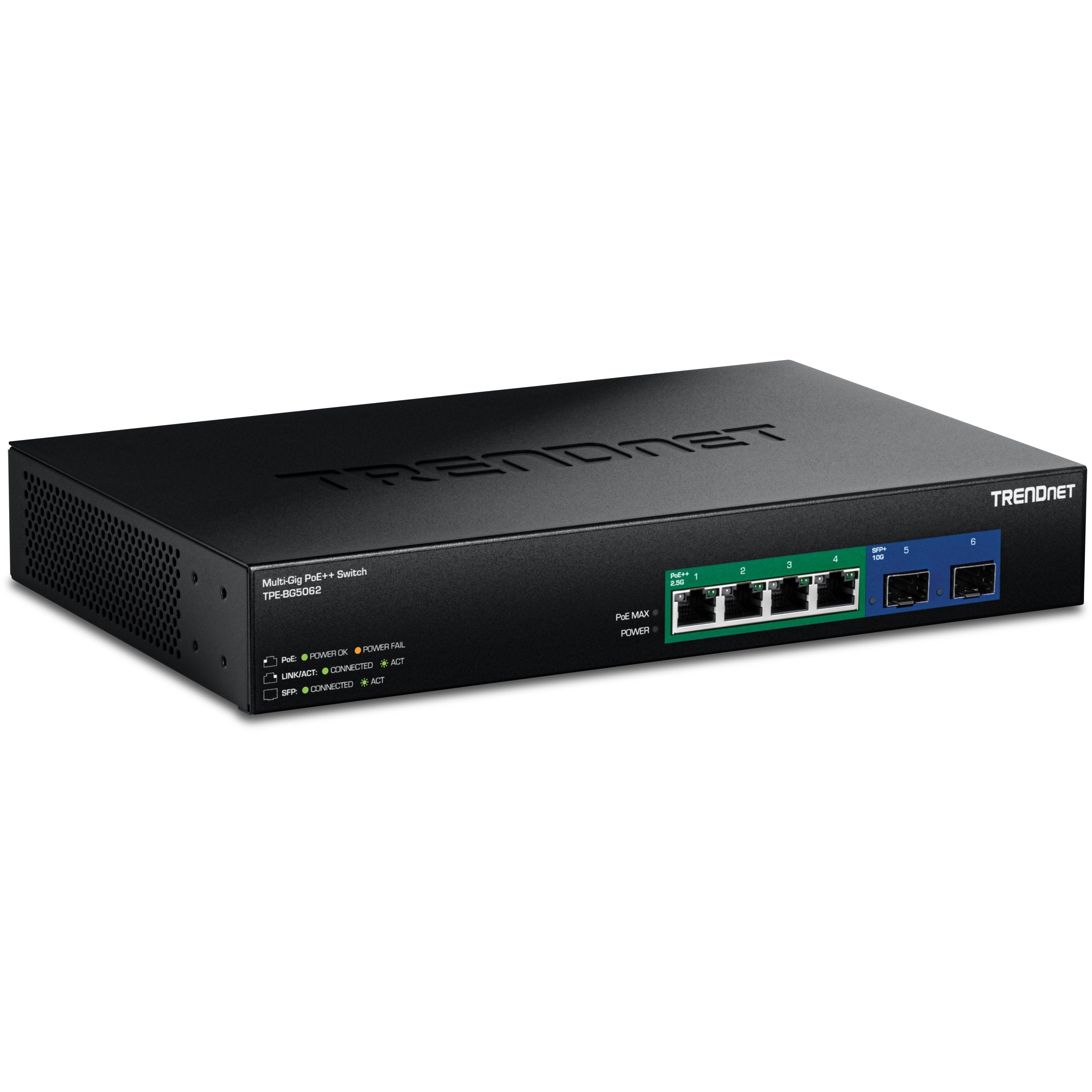 Trendnet Tpe-Bg5062 Switch No Administrado 2.5g Ethernet (100/1000/2500) Energía Sobre Ethernet (Poe) Negro