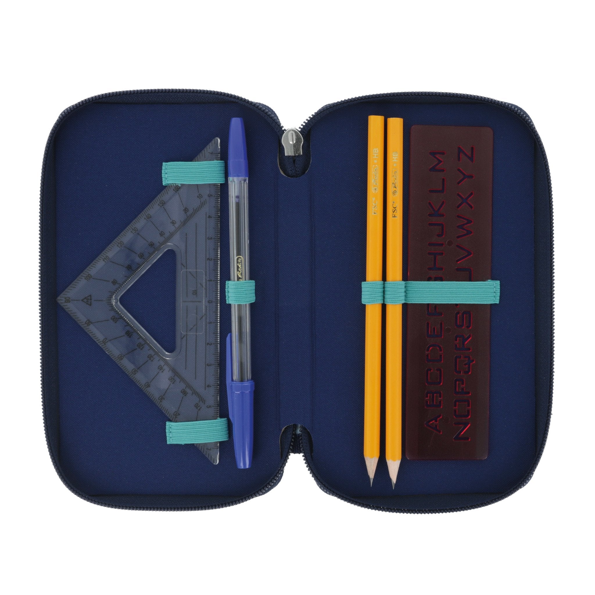 Herlitz Tricase Deep Ocean, Estuche De Estudiante (Azul, 31 Piezas)