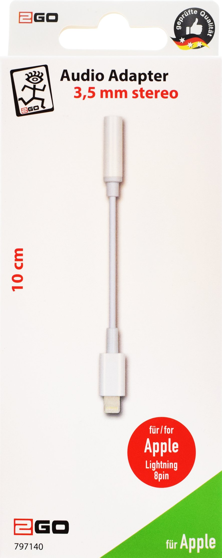 Adaptador 2go Lightning A Conector De Auriculares De 3,5 Mm