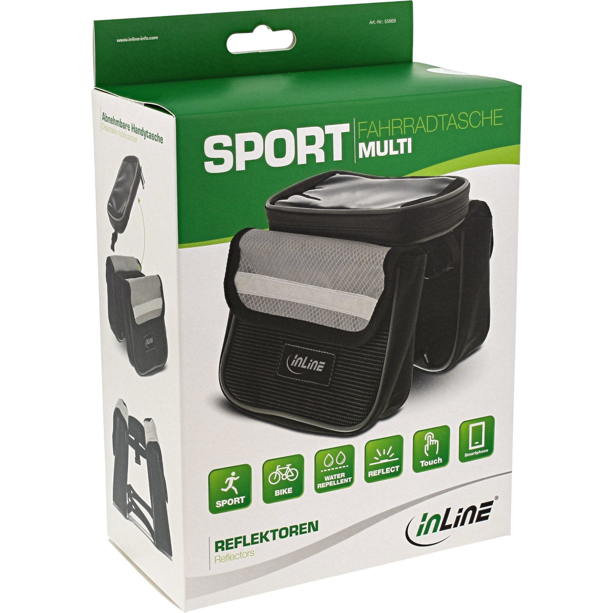 Bolsa De Bicicleta Multifuncional Inline Sport, Negra