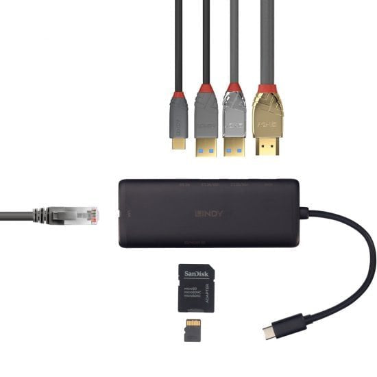 EAN 4002888433587 - Lindy 43358 base para portátil y replicador de puertos Alámbrico USB 3.2 Gen 1 (3.1 Gen 1) Type-C Negro imagen 5