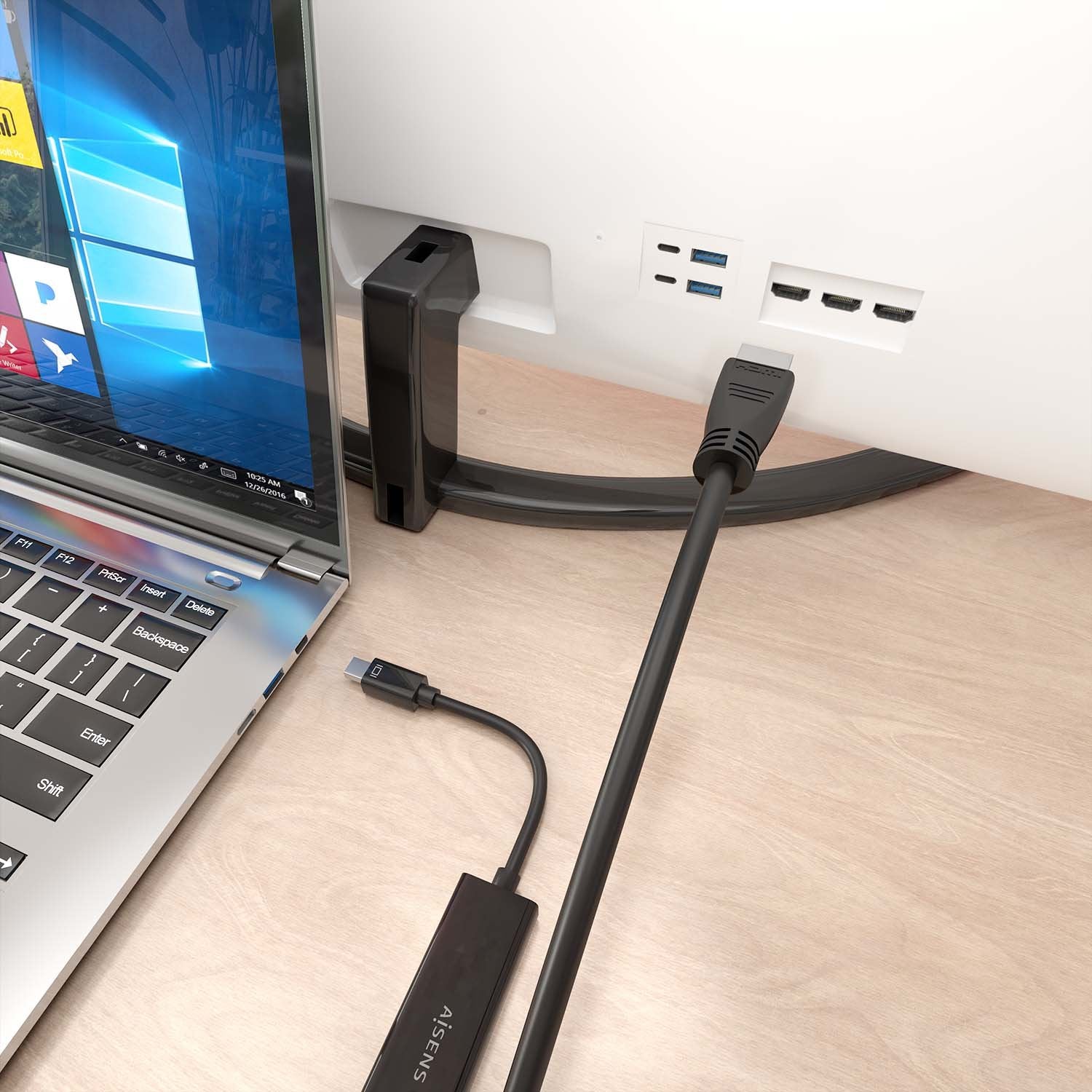 Aisens Cable Conversor Mini Dp A Hdmi 4k@60hz, Mini Dp/M-Hdmi/M, Negro, 5.0m