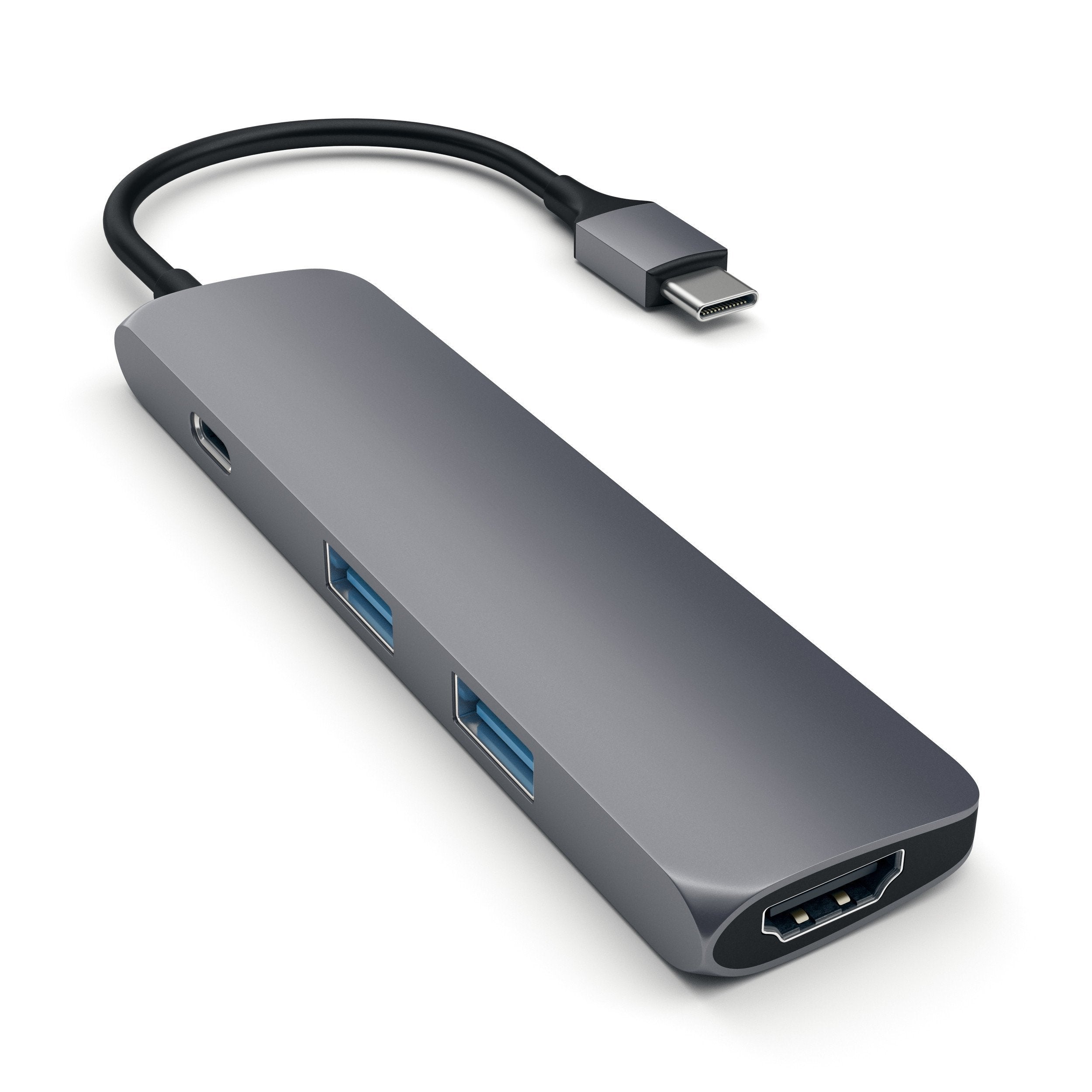 Satechi Aluminium Adapter Slim Usb-C (Usb-C, 4k Hdmi, 2x Usb-A) (Gwiezdna Szarosc)
