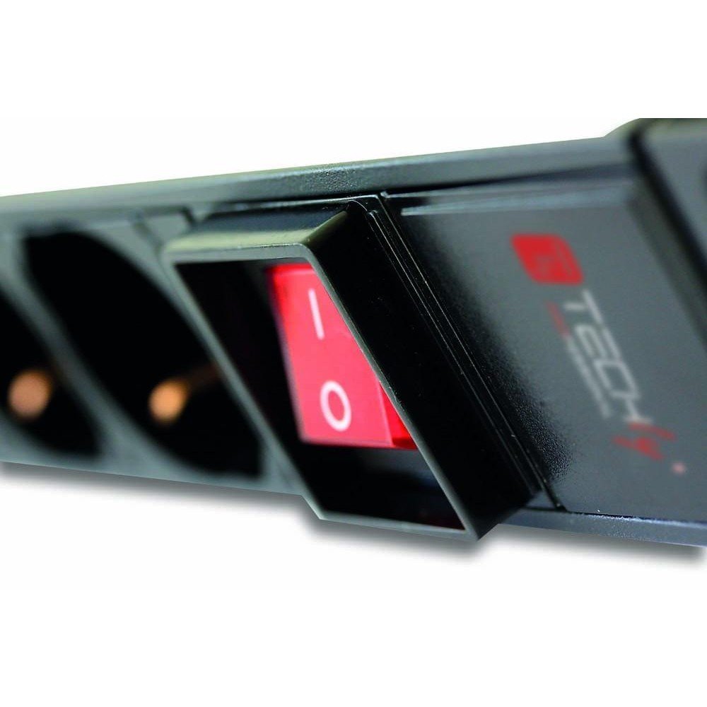 EAN 8054529025725 - Techly 1HE I-CASE STRIP-81V base múltiple 2 m 8 salidas AC Interior Negro, Rojo imagen 5