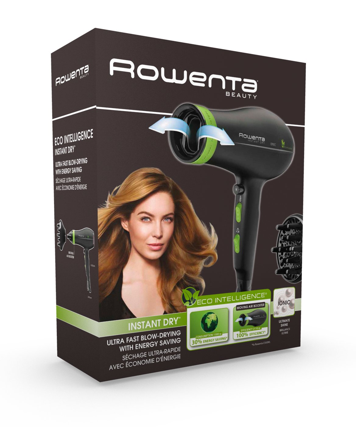 EAN 3121040048115 - Rowenta CV6030 secador 1500 W Negro, Verde imagen 5