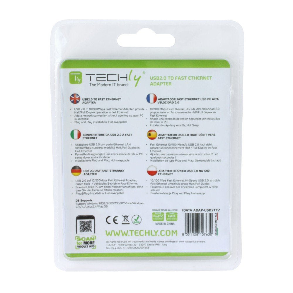 Techly Usb2.0 To Fast Ethernet 10/100mbps Converter