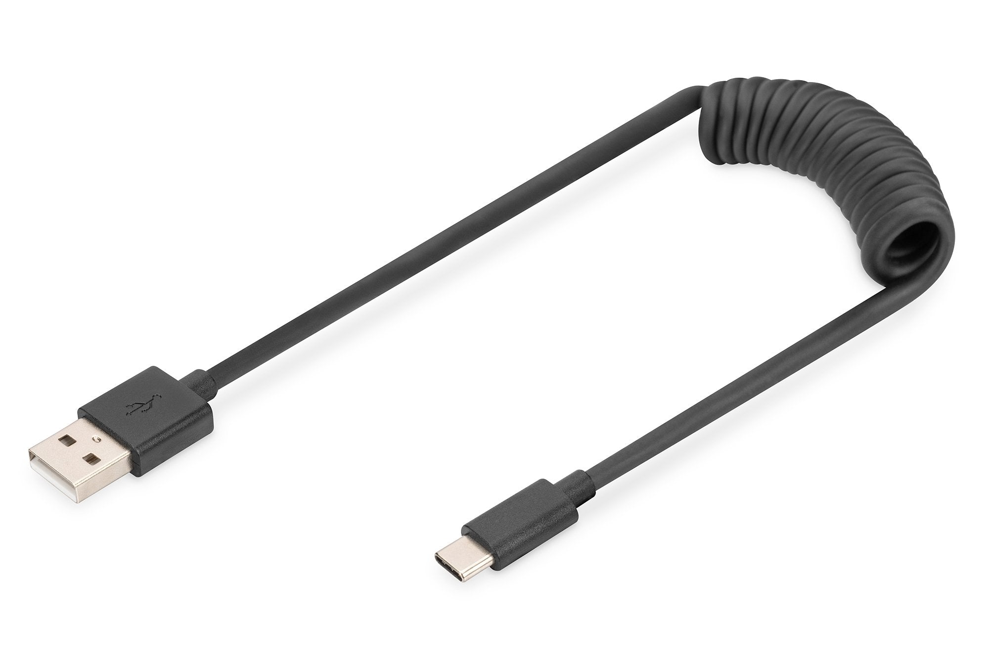 Digitus Spiralkabel Usb-A->Usb-C 1m Usb-A->Usb-C Negro