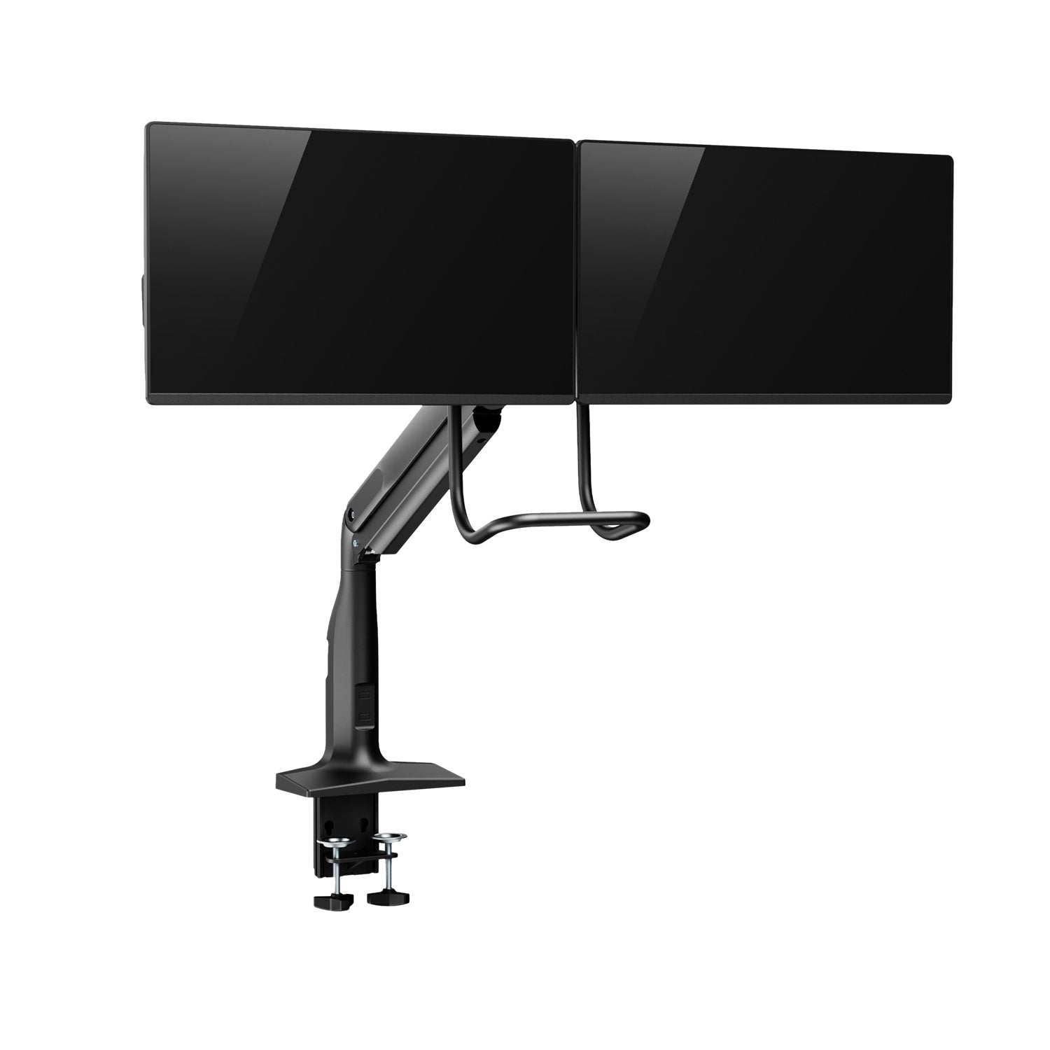 V7 Soporte Con Brazos Con Resorte De Gas De Alta Resistencia Para Dos Monitores