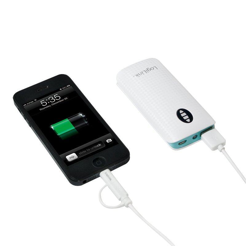 Usb 2.0 Cable, Usb-A M To Micro-Usb + Lightning M, Blanco, 1 M