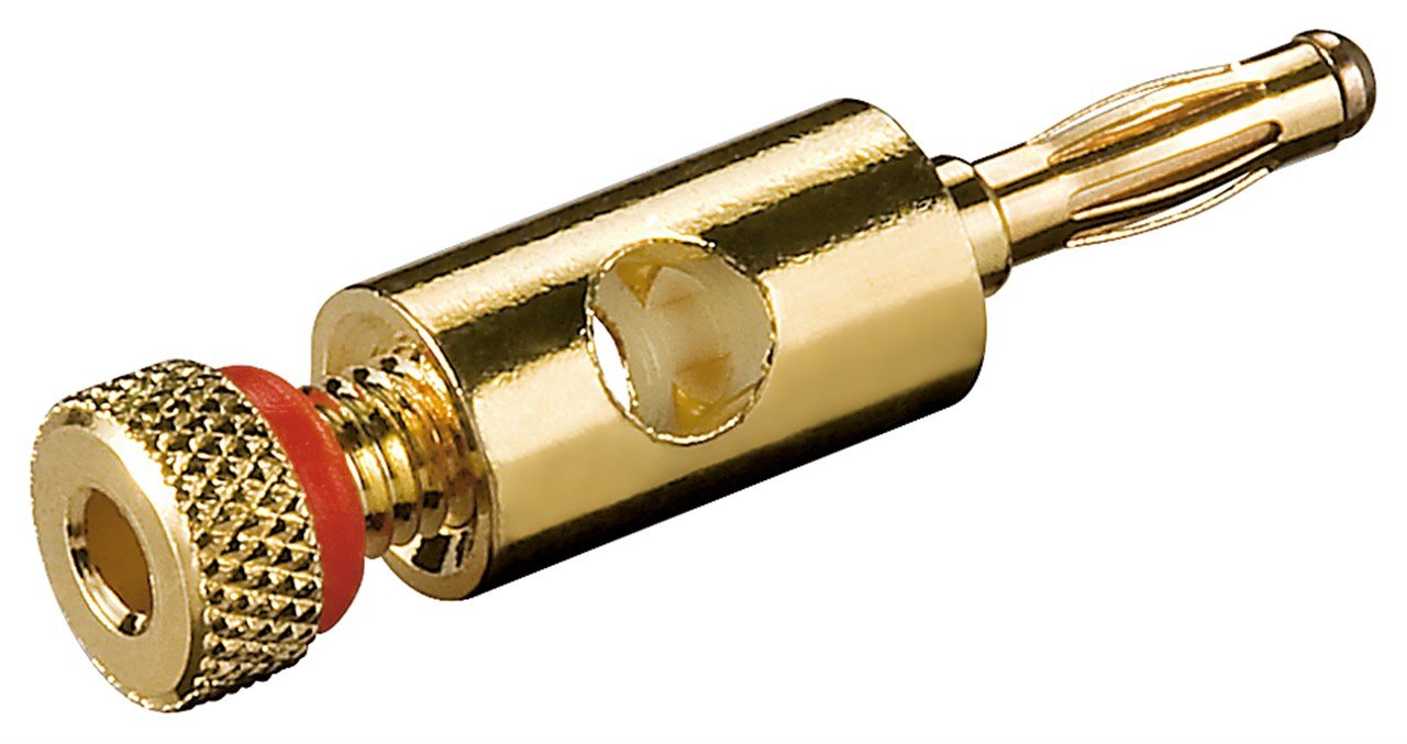 Conector Banana 4mm Macho Rojo Conex. Tornillo