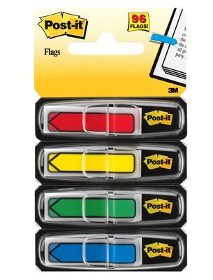 Post-It Index Rojo, Amarillo, Verde, Azul - 4 Dispensadores Std 4x24