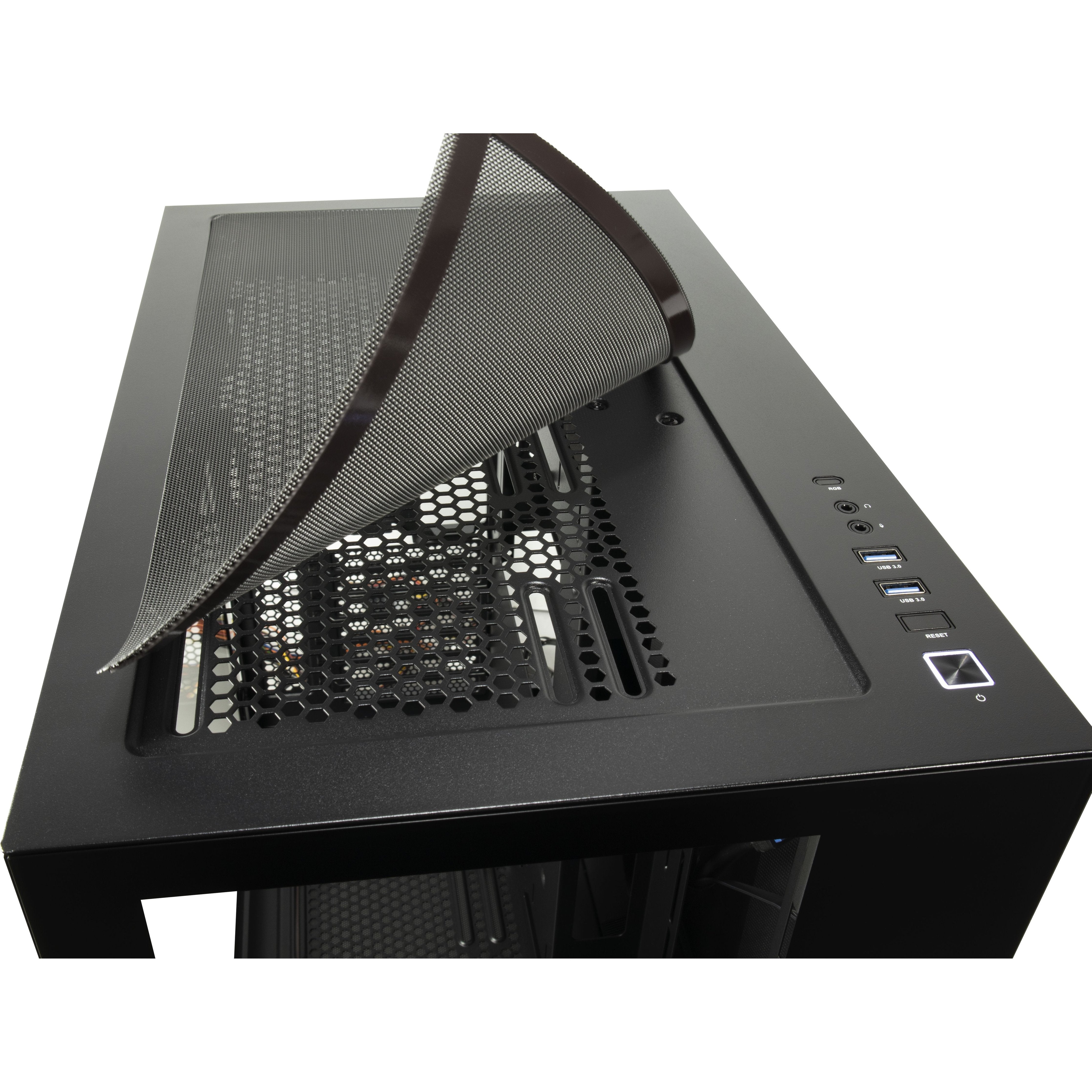 Caja Pc Inter-Tech C-703 Vision Vidrio Templado X 2 88881364 Negra