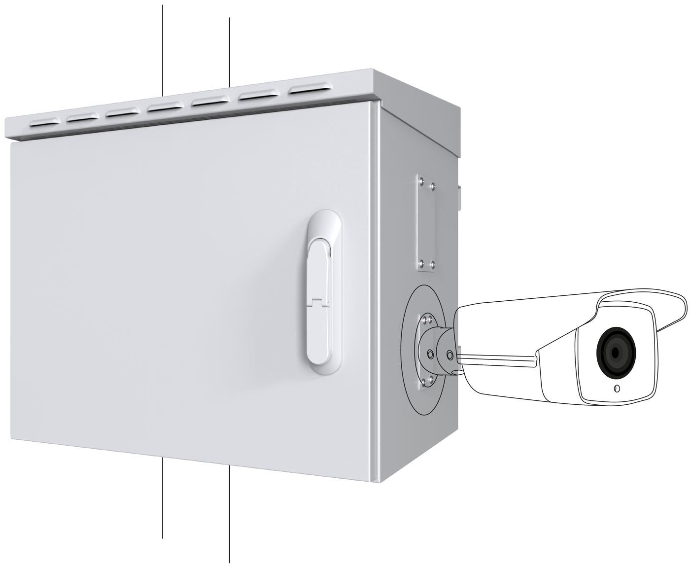 Lanview By Logon Midi Classic Gabinete Cctv Montado En Poste Para 4 Cámaras