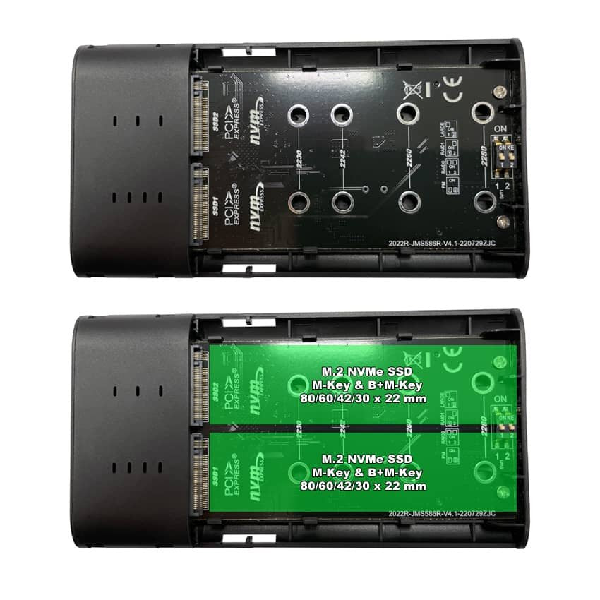 EAN 4262443280098 - LC-Power LC-M2-C-NVME-2X2-RAID caja para disco duro externo Caja externa para unidad de estado sólido (SS imagen 9