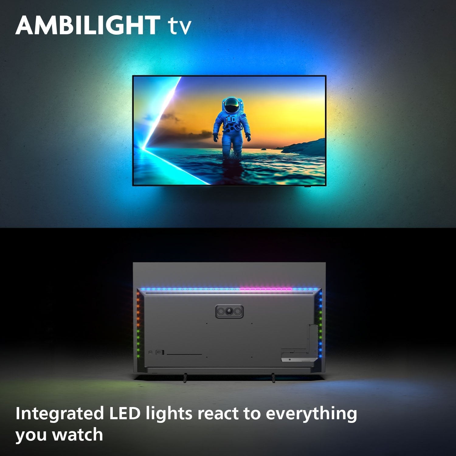 Televisor 194cm 77" (3840x2160) Philips 77oled810 12 16:9 Oled 144hz 4x Hdmi 2.1 2x Usb Lan Wlan Ambilight Google Tv Hdr10+ Dolby Vision Negro