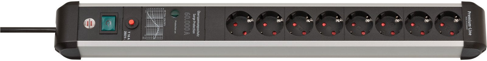 EAN 4007123677115 - Brennenstuhl 1391010800 base múltiple 3 m 8 salidas AC Interior Negro, Plata imagen 1