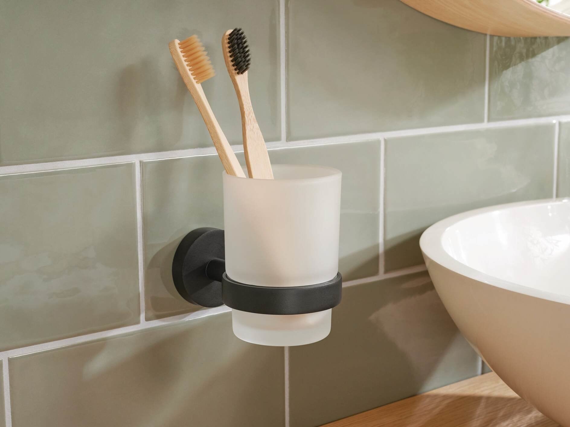 EAN 4063565127298 - TESA MOON BLACK Negro, Blanco Portacepillos de dientes de pared imagen 4