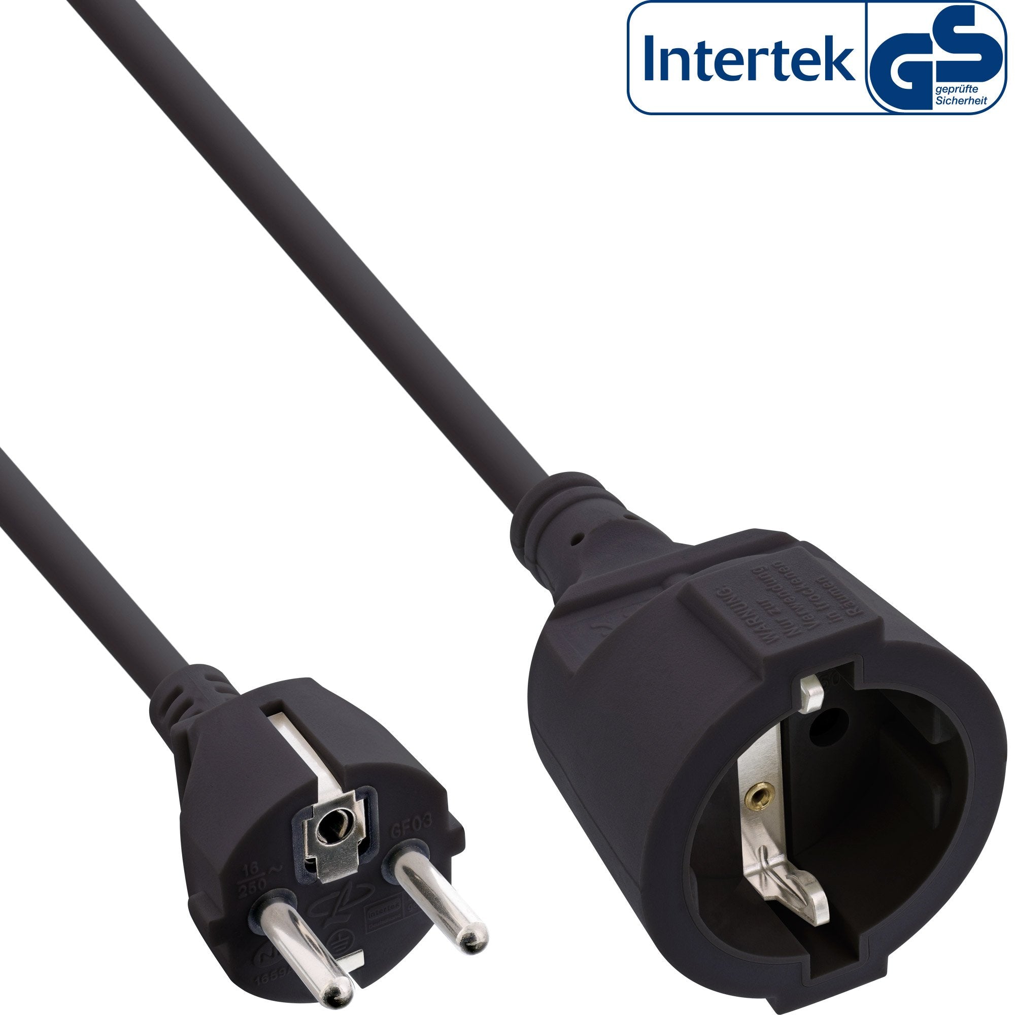 Cable De Extensión De Alimentación Inline Tipo F Negro 1,5 M