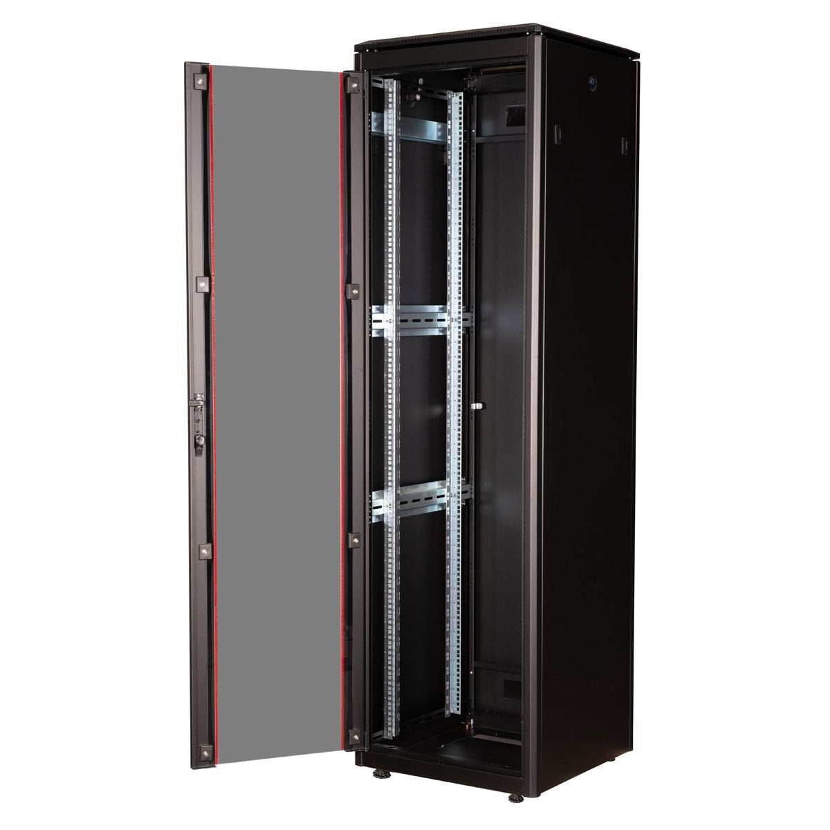 Roline 19-Zoll Netzwerkschrank Pro 42 He, 600x600 Bxt Glastr Schwarz