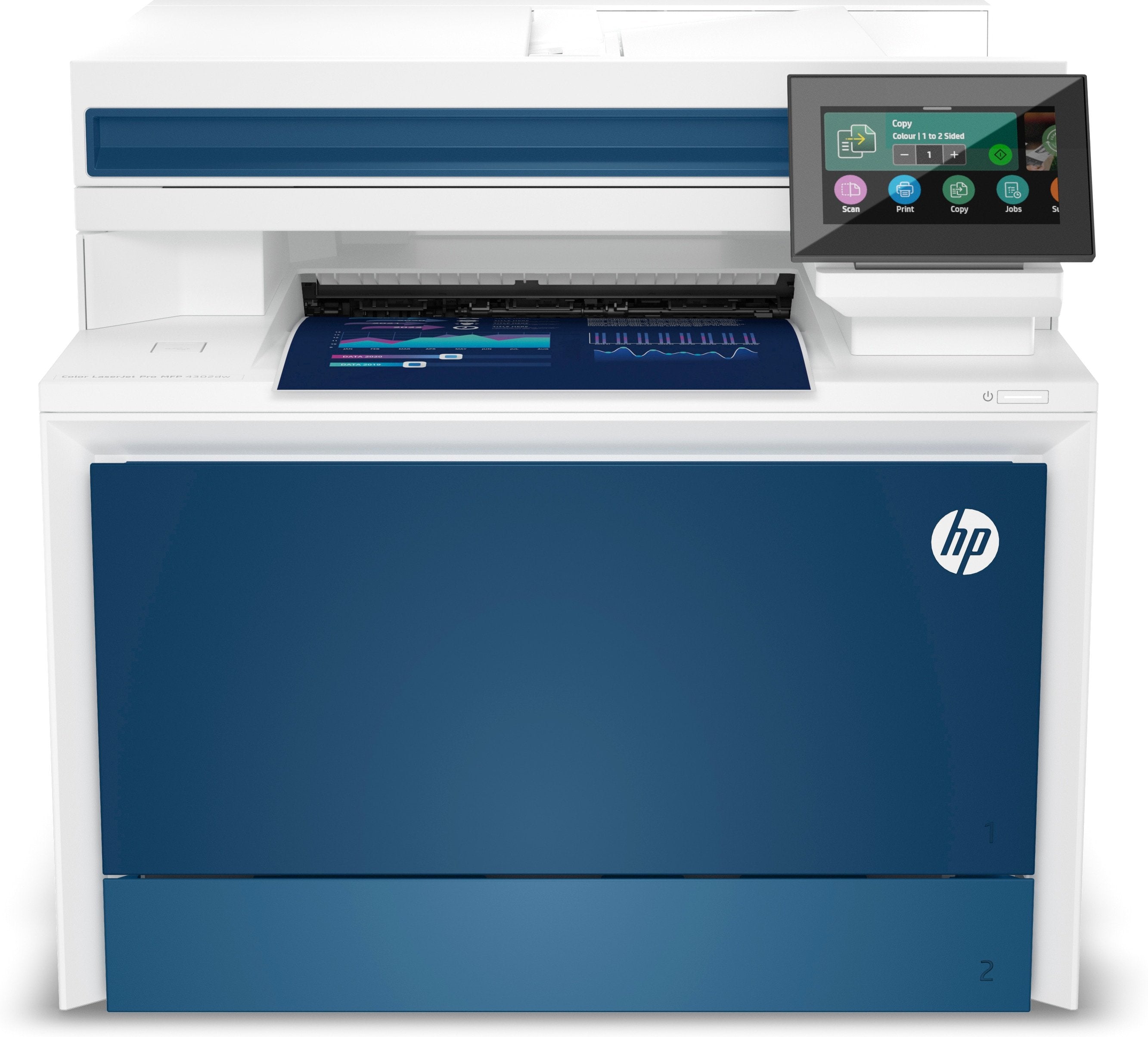 Multifunción Láser Color Hp Laserjet Pro 4302dw Wifi Dúplex Blanca Y Azul